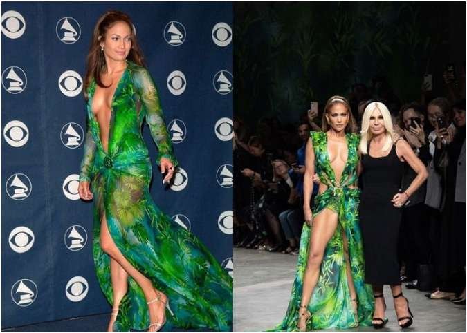 Jennifer Lopez’s Green Versace Dress